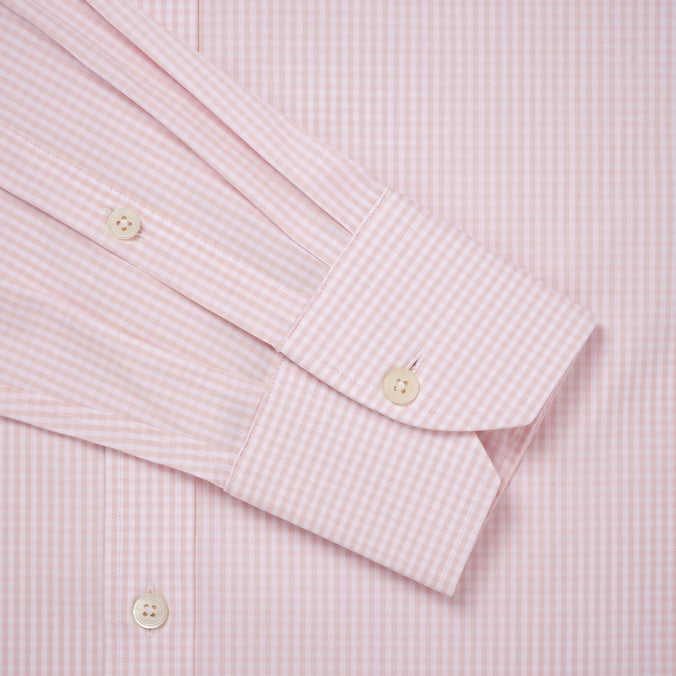 Pale Pink & White Tailored Fit Essential Gingham Formal Shirt
