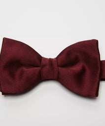 Burgundy Red Silk Satin Pre-Tied Bow Tie