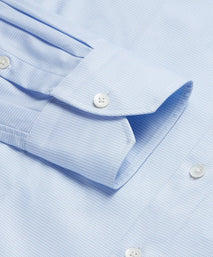 Pale Blue & White Slim Fit Royal Twill Puppytooth Formal Shirt
