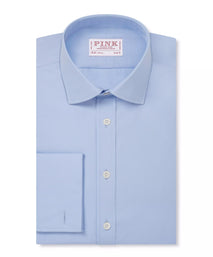 Pale Blue Slim Fit Double Cuff Poplin Formal Shirt
