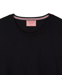 Black Merino Wool Crew Neck Sweater