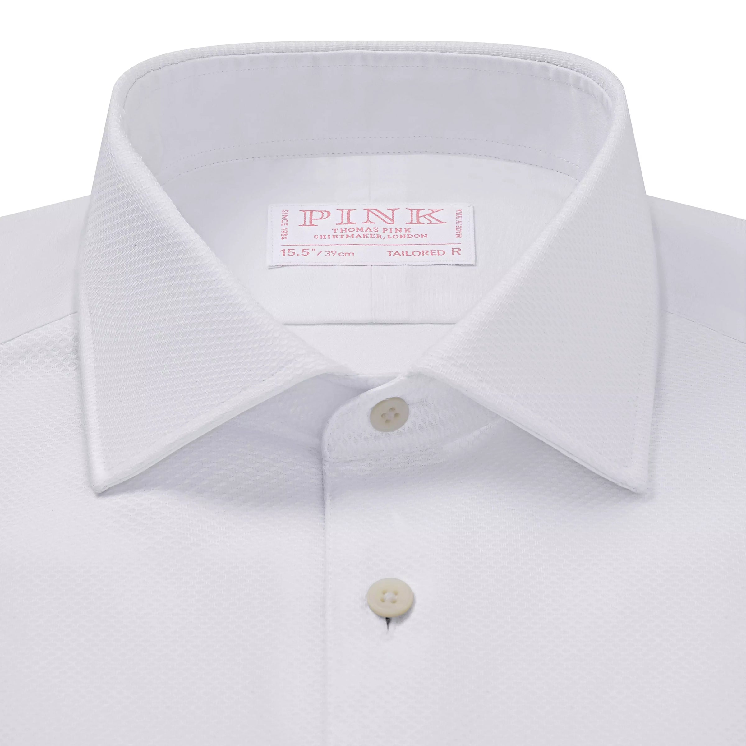 White Tailored Fit Double Cuff Marcella Twill Evening Shirt