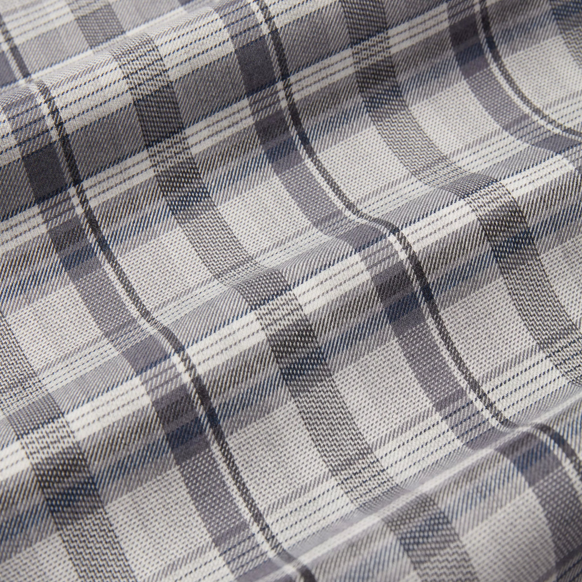 Pale Grey Slim Fit Smart Casual Balmoral Plaid Check Shirt