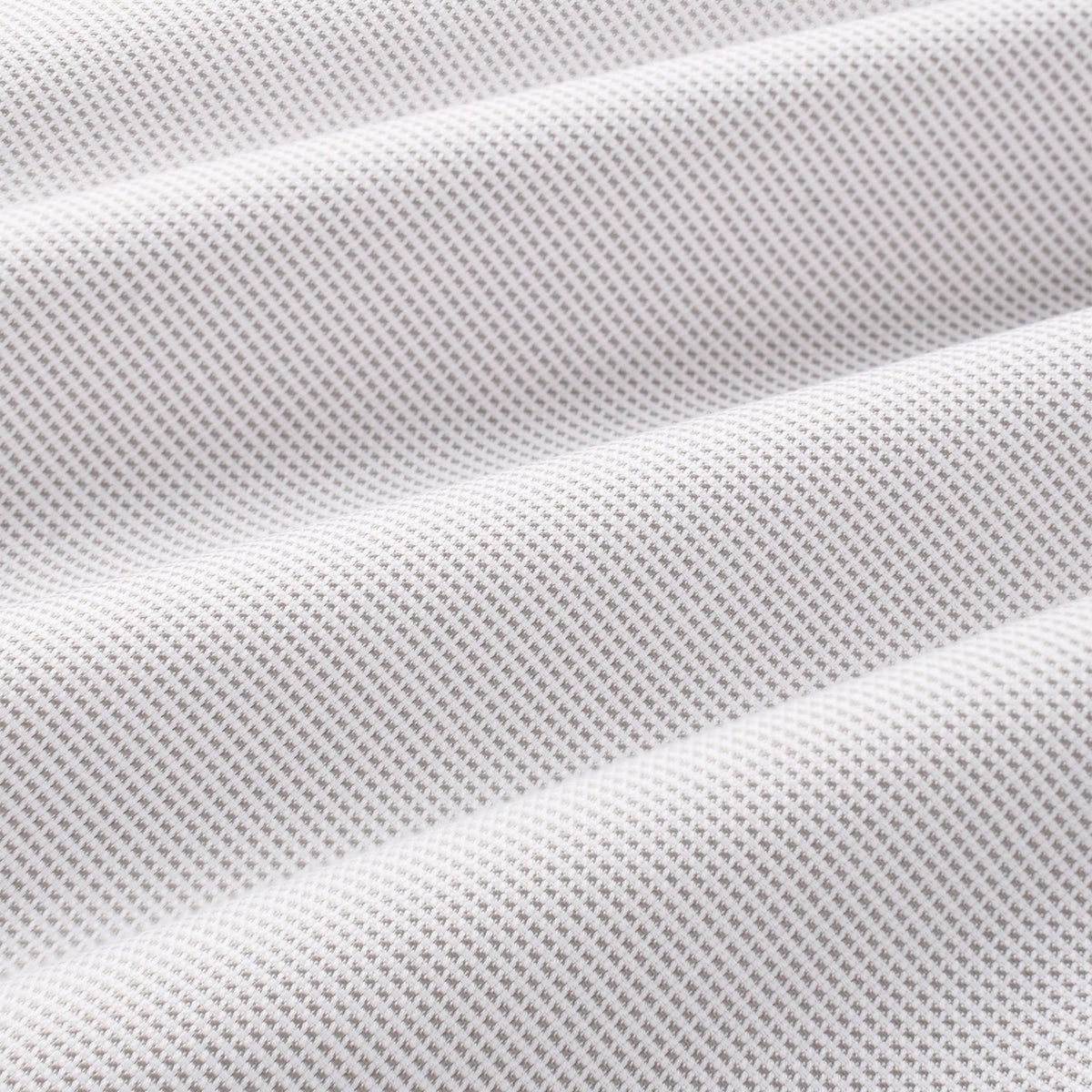Pale Grey Tailored Fit Double Cuff Jacquard Micro Check Formal Shirt