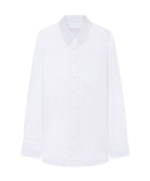 White Classic Fit Smart Casual Button Down Collar Linen Tonal Stripe Shirt