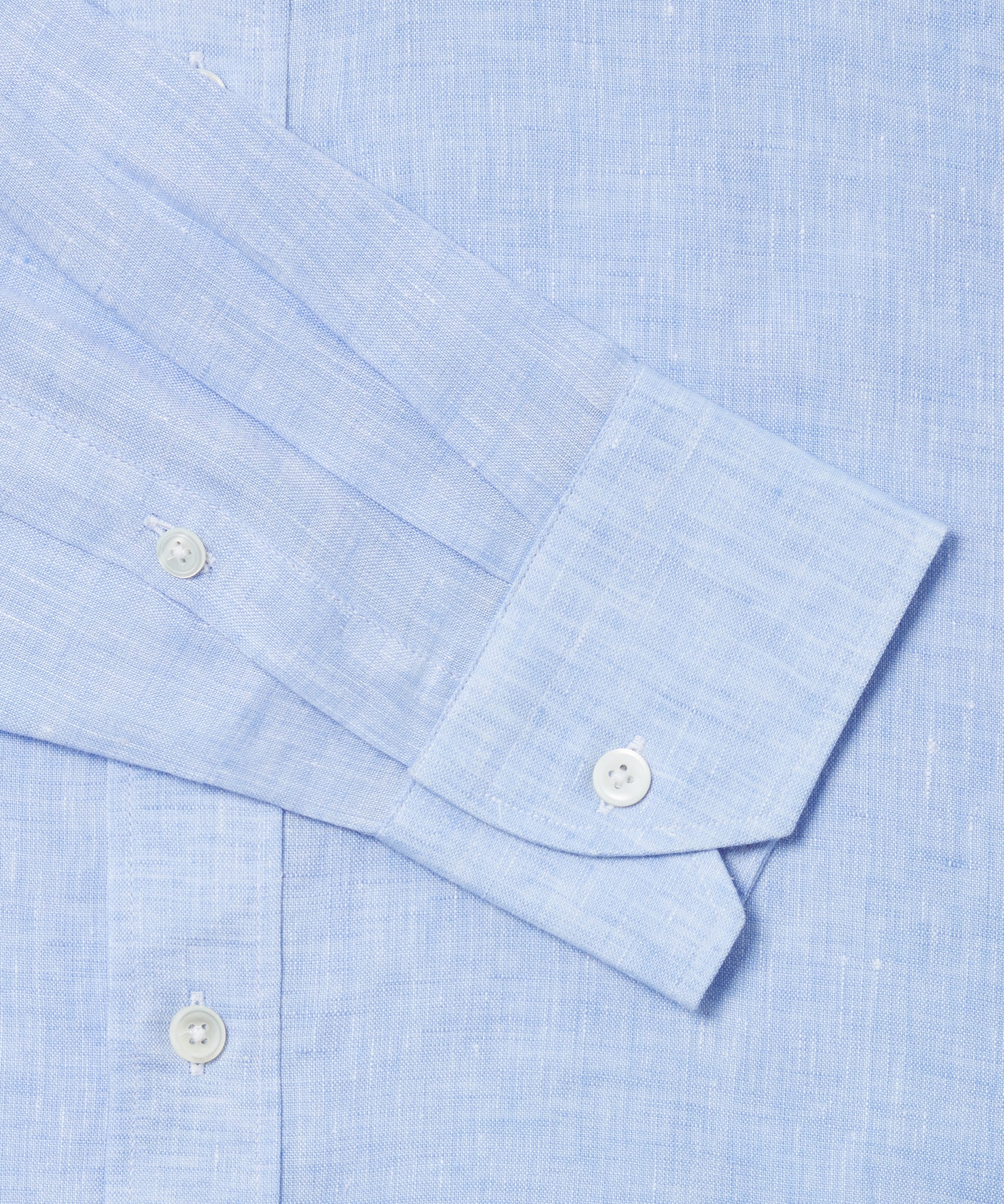 Pale Blue Tailored Fit Essential Linen Button Down Smart Casual Shirt