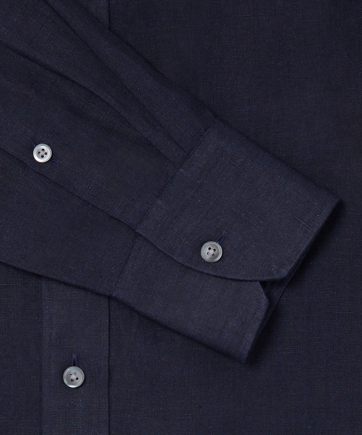 Navy Tailored Fit Essential Linen Smart Casual Shirt