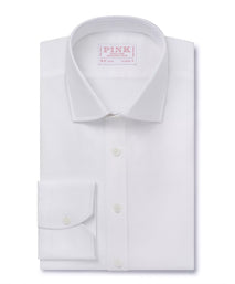 White Slim Fit Cotton Oxford Formal Shirt