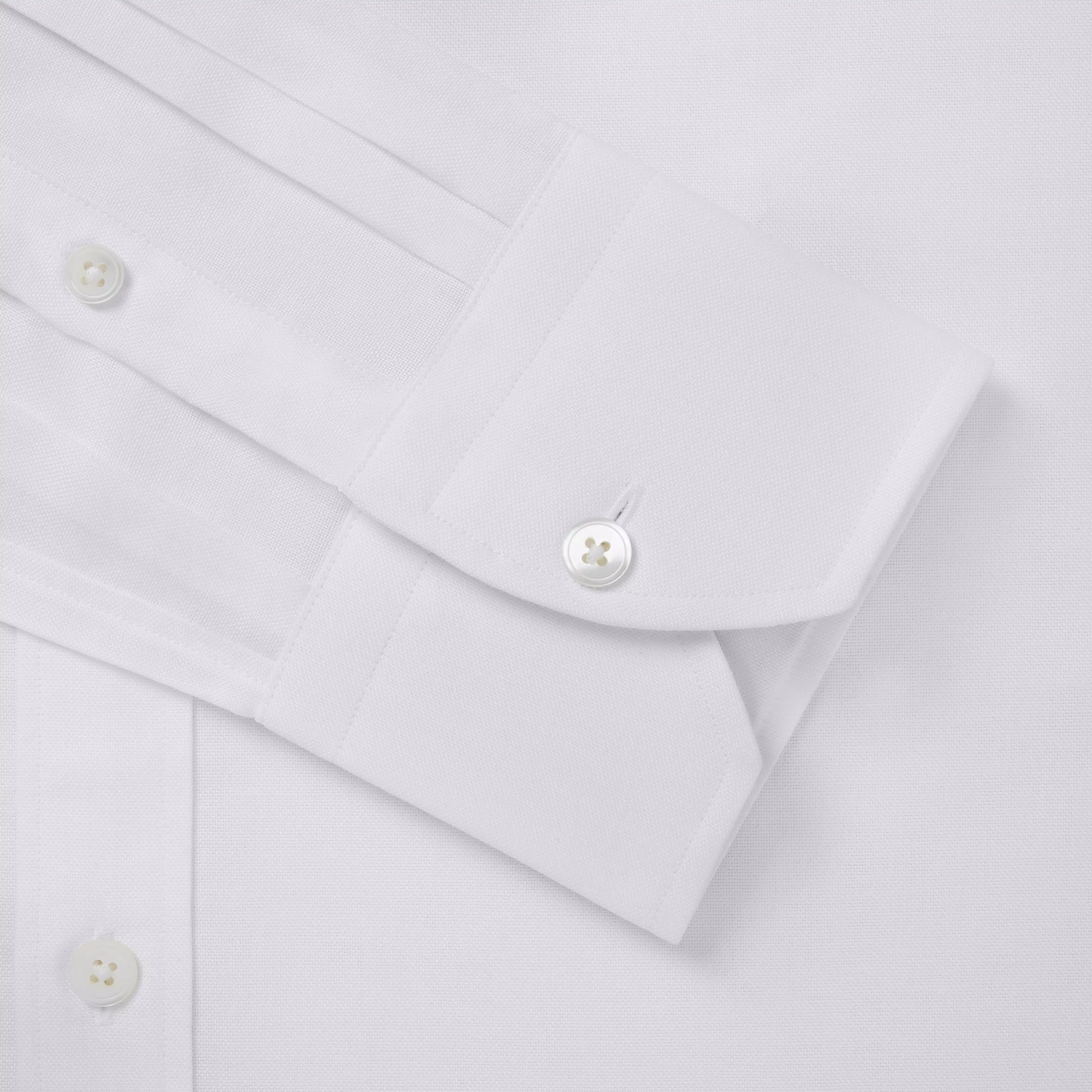 White Slim Fit Cotton Oxford Formal Shirt